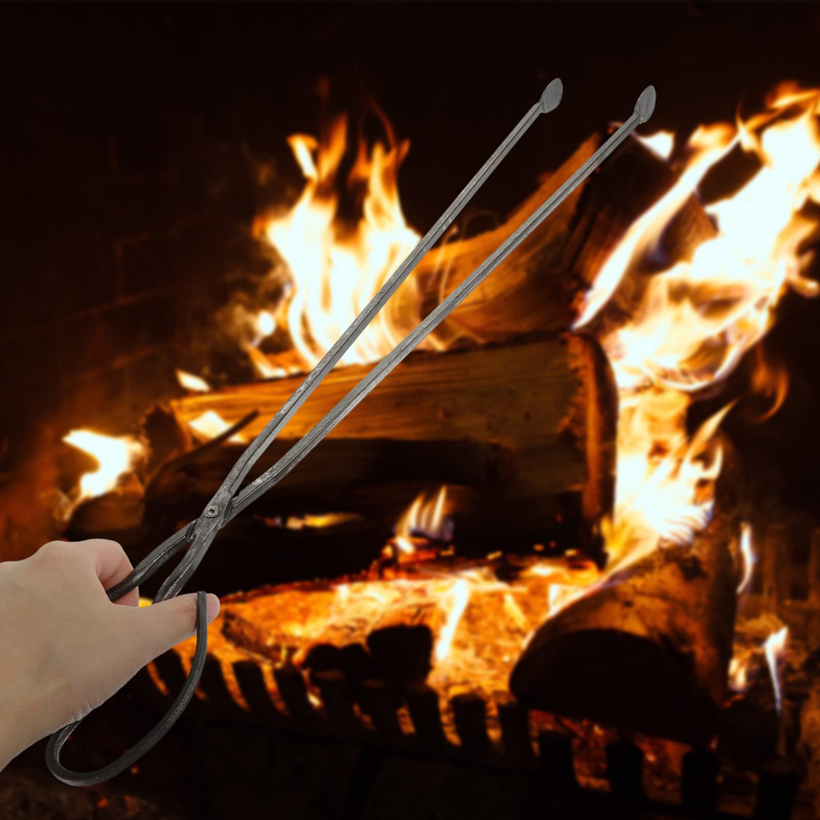 BESTonZON 2pezzi Pinze Per Barbecue Manico Lungo Pinze Per Legna Da Ardere Riutilizzabile Per Rifiuti in Metallo Per Carbone Durevoli e Robuste Adatte Per Barbecue All Aperto Campeggio e Uso