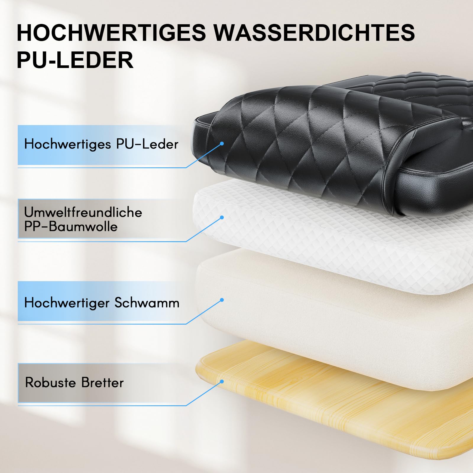 naspaluro Chefsessel Bürostuhl mit Fußstütze, Schreibtischstuhl Ergonomisch, PU Leder Computerstuhl mit Gepolsterter Armlehnen und Weicher Kopfstütze Neigefunktion, Höhenverstellbar Drehstuhl, Schwarz
