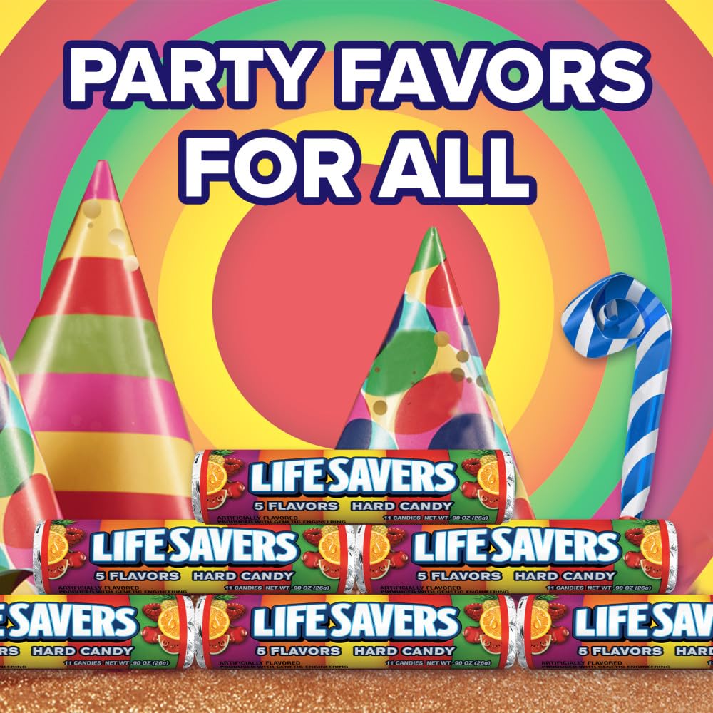 LIFE SAVERS 5 Flavors Hard Candy Bulk Pack, 1.14 oz Roll (Pack of 20)