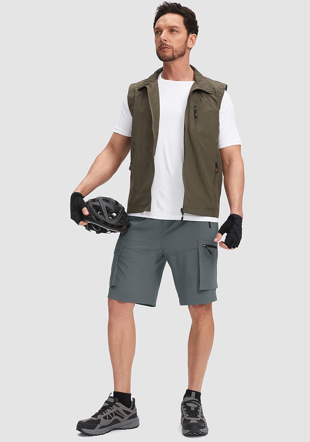 Miniatura 6 de Bikewa Men's Mountain Bike Shorts 3D Padded Loose-fit MTB Biking Riding Cycling Bicycle Biker Shorts Zipper Pockets