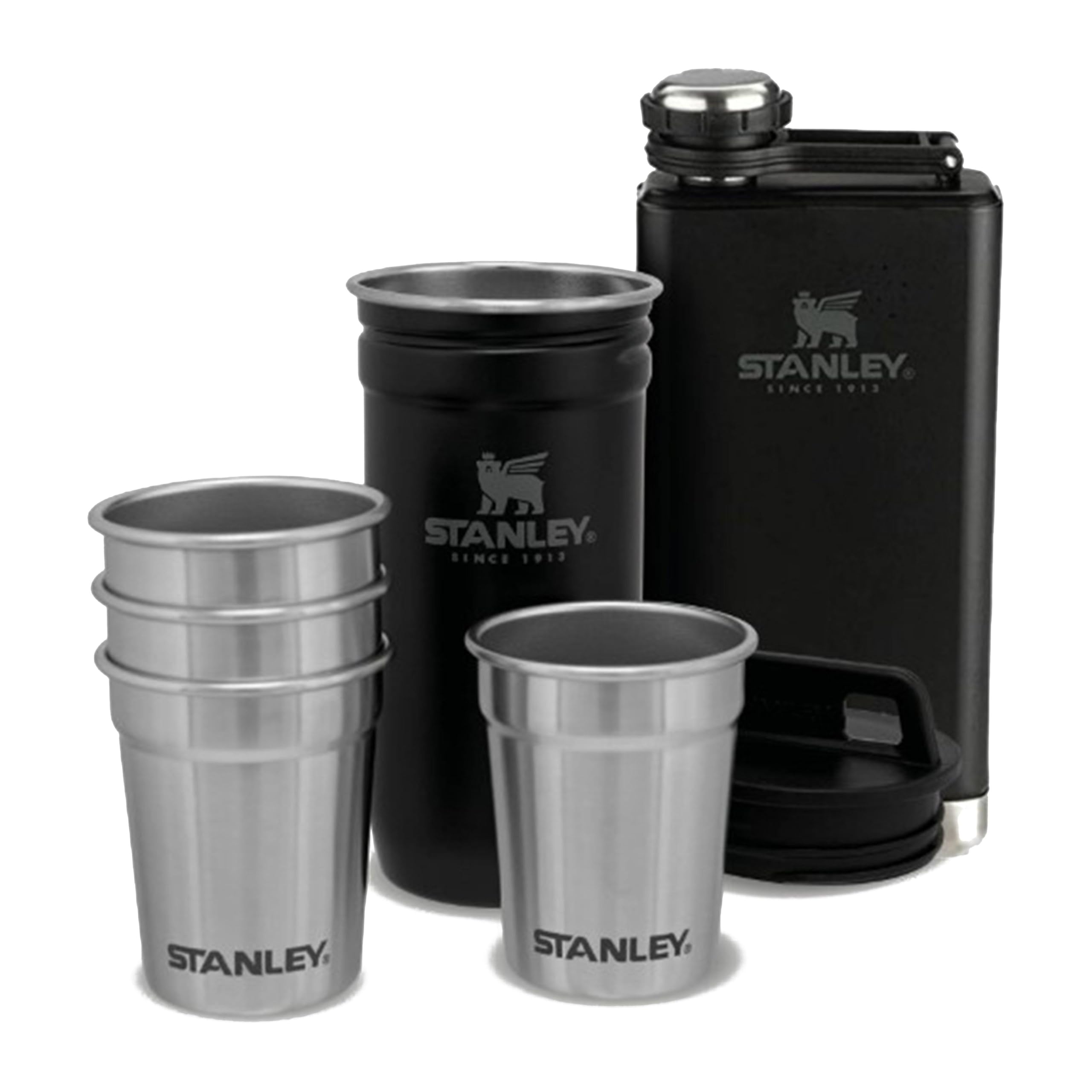 STANLEY Klasik Shot Bardak ve Matara Seti 0.23 Litre - Mat Siyah | Paslanmaz Çelik