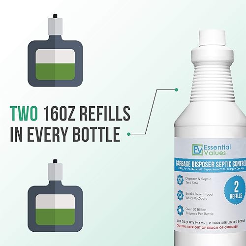 Miniatura 3 de Essential Values Paquete de 2 soluciones sépticas de recarga para modelos de evolución de carga biológica InSinkErator Septic Assist