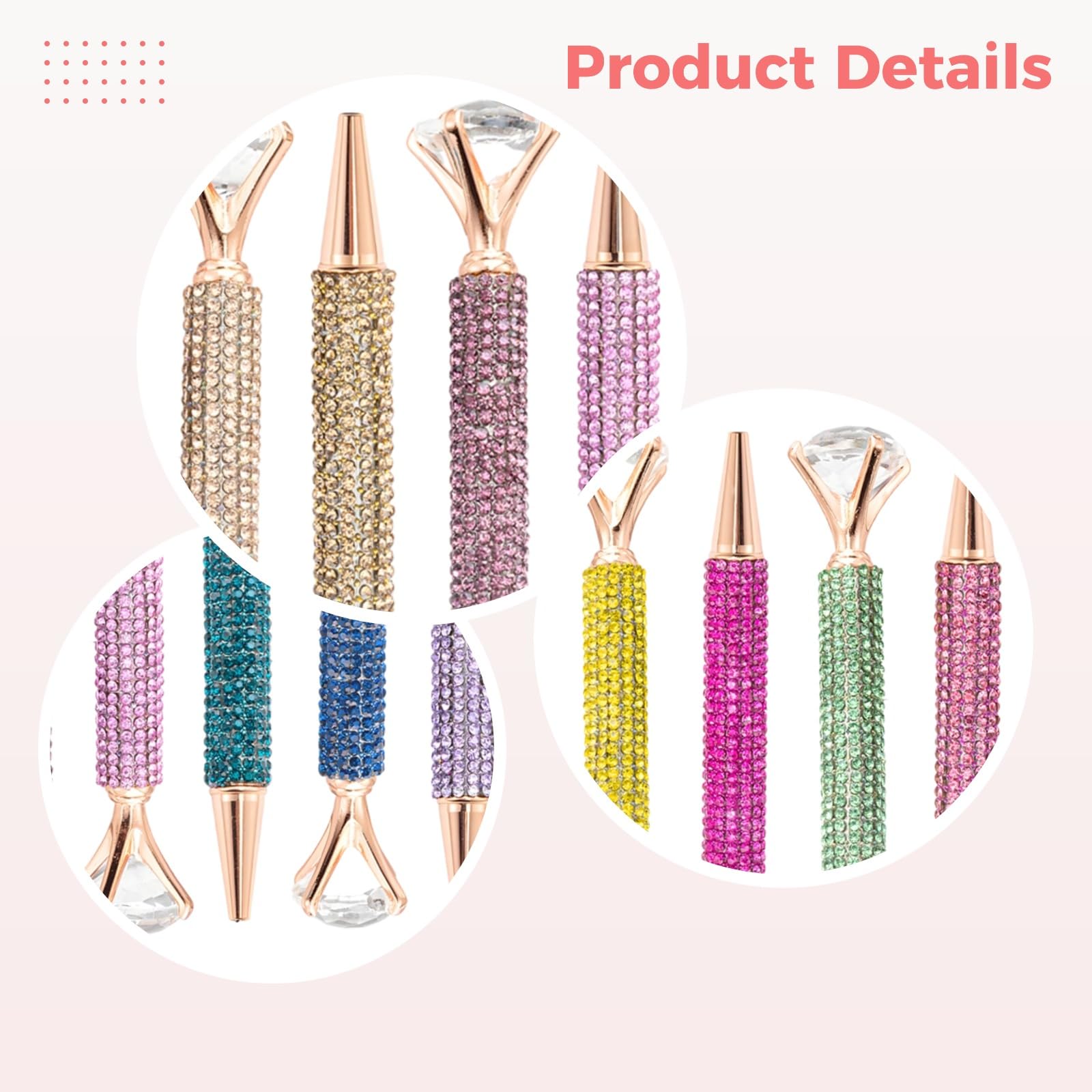 15 penne a sfera con strass, in metallo, con grande top con strass di cristallo, penne multicolore per Natale, compleanno, ufficio, materiale scolastico, set regalo per colleghi