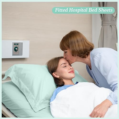 Miniatura 35 de Moukeren Juego de 12 sábanas de hospital para uso doméstico, juego de sábanas bajeras extralargas de 36 x 84 x 14 pulgadas, incluye funda de edredón