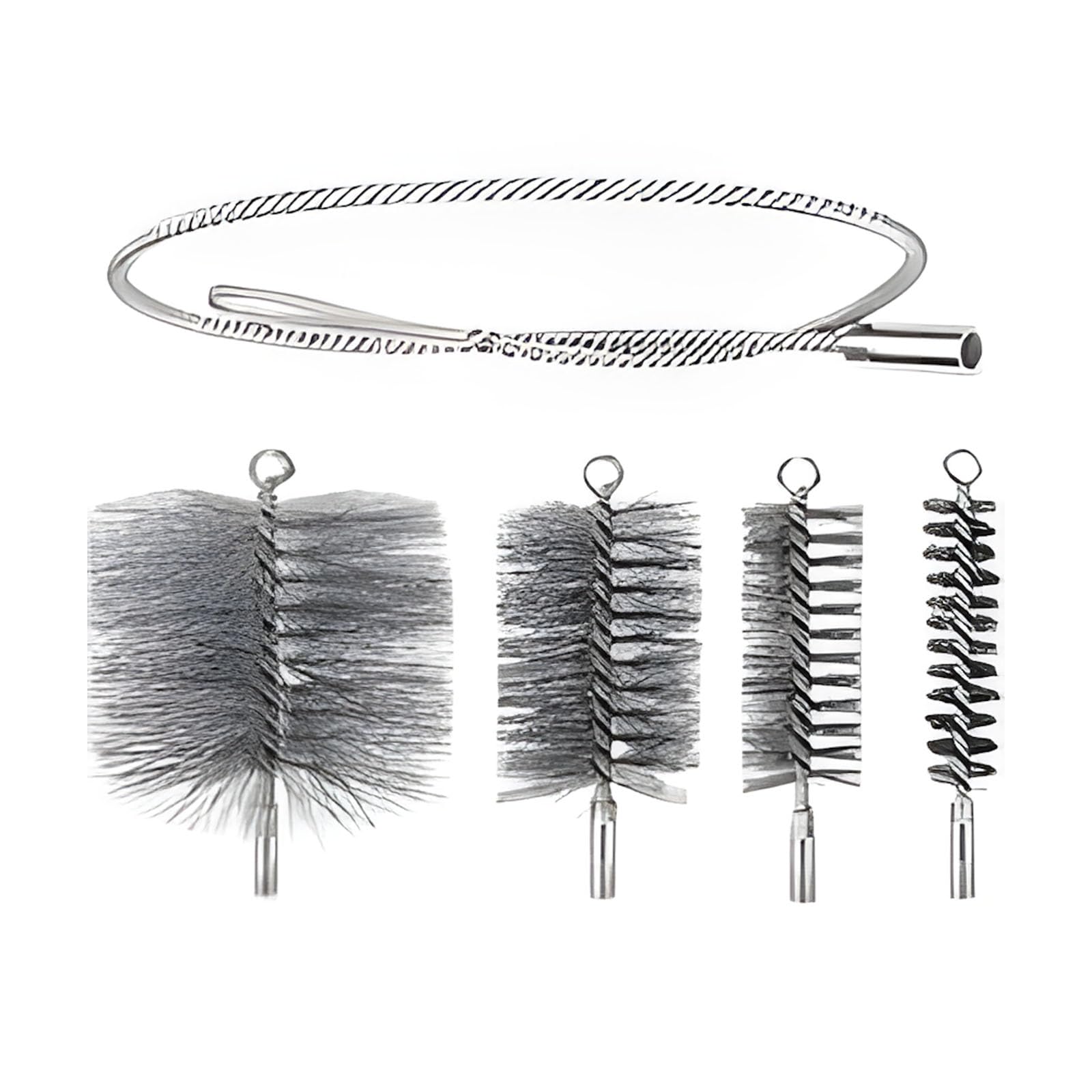 Hdoytxxm Multicolor 4 Pcs Expert Flue Brush Set With Ergonomic Handle For Descaling And Polishing Multiple Diameters Permanent Pipe Cleanser