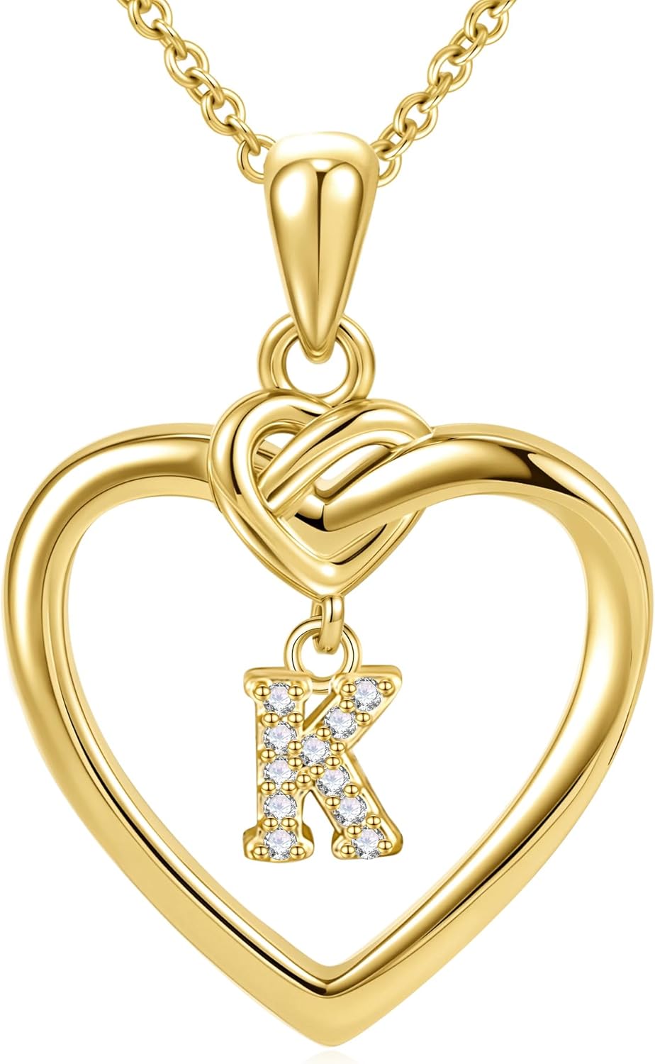 Heart Initial Necklaces for Women Girls Kids, Dainty 18K Gold Plated Heart Initial Necklace Teen Girl Gifts Trendy Stuff Cute Letter Pendant Necklace Birthday Gifts for Women Girls Gold Jewelry
