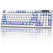 Wireless Keyboard, RGB Gaming Keyboard, Tri-mode BT5.0/2.4GHz/USB-C, 99-Key Creamy, Anti-ghosting Keys, Compatible with PC, Mac, Gaming Consoles, UK Layout