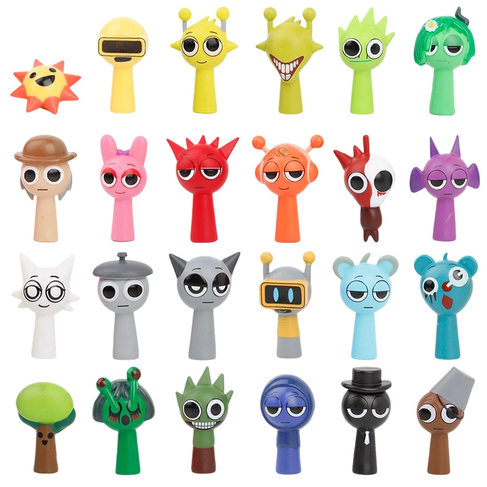 DAVBNM 24 Pcs Sprunky Action Figures, Colorful Cartoon Character Figures, for Games Fan Girls and Boys