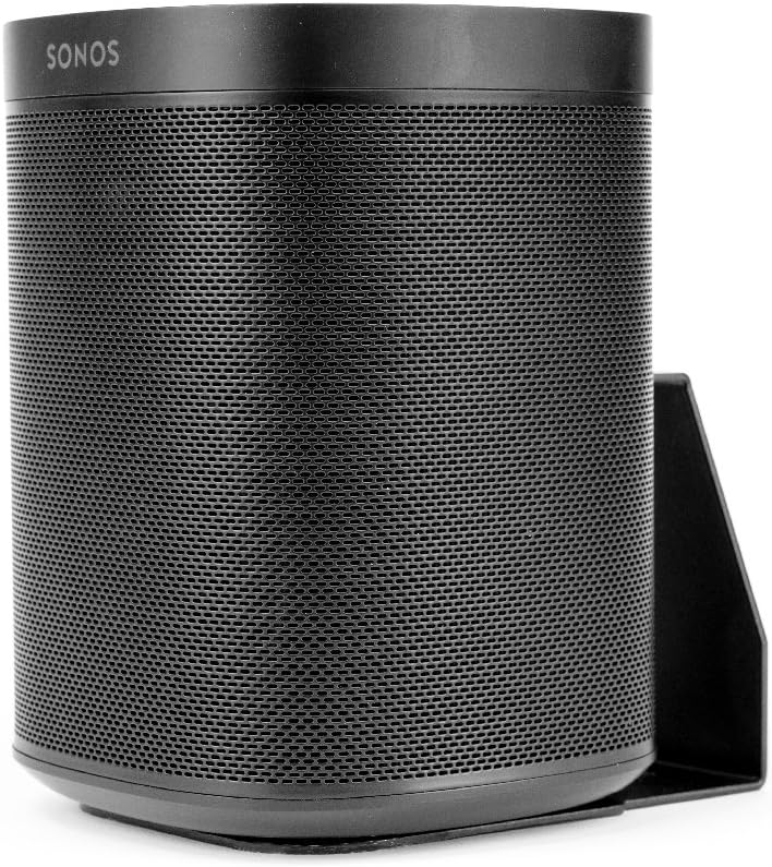 HIDEit Mounts Sonos One/Play 1 Wall Mount, Black Steel Sonos Wall Mount Bracket for Sonos One or Play 1 Portable Speaker, Speaker Wall Bracket