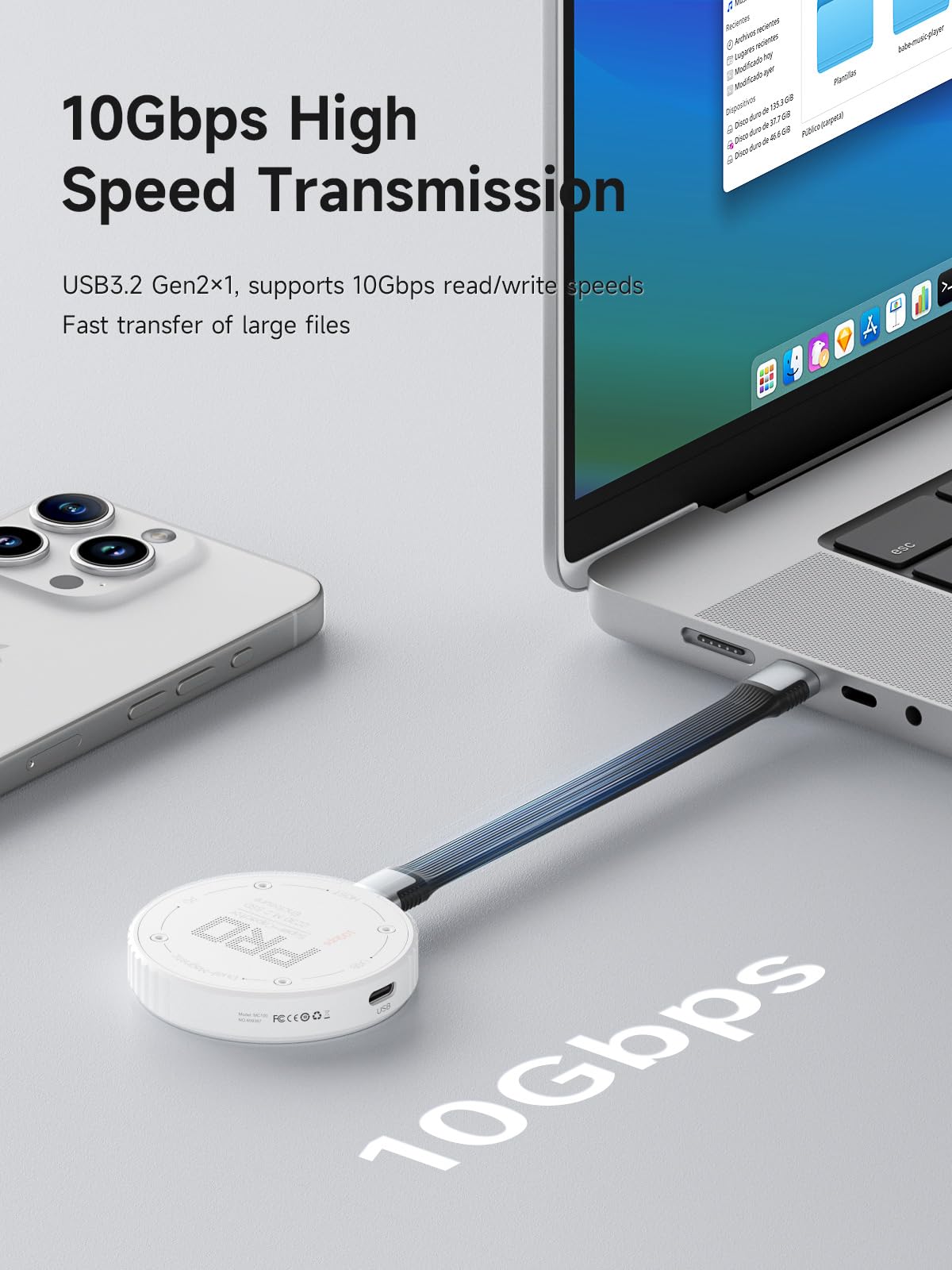 Hagibis Magnetic M.2 2230 NVMe SSD Enclosure with Magsafe for iPhone 15 Pro Max ProRes, USB C 3.2 Gen2 Type-C 10Gbps to NVMe PCI-E Adapter, Aluminum External SSD Case for MacBook, iPad Hagibis Magnetic M.2 2230 NVMe SSD Enclosure with Magsafe for iPhone 15 Pro Max ProRes, USB C 3.2 Gen2 Type-C 10Gbps to NVMe PCI-E Adapter, Aluminum External SSD Case for MacBook, iPad