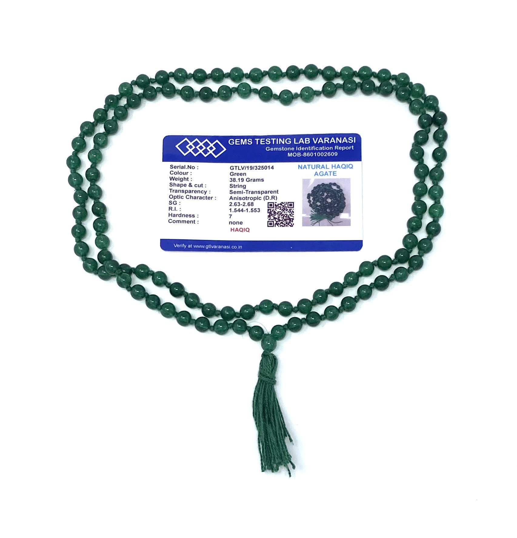 MAHANT JI Natural & Original Precious AAA+ Quality 108 + 1 Green Hakik Stone Mala Or Agate Mala/Sulemani Aqeeq Mala For Men And Women With Certificate - Weight 35 Gm to 42 Gm Size 6 MM (B0977BKKQ8) Amazon Price History, Amazon Price Tracker