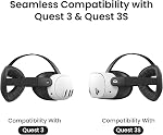 KIWI design K4 Flex Comfort Lite Bracelet de tête pour Quest 3/3S, Bracelet de remplacement réglable original avec PU Padding mousse, plus grand appuie-tête & Rationalisation Design, Conçue pour l'utilisation en direct (pas de batterie)