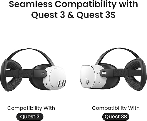 KIWI design K4 Flex Fascia Comfort Lite per Quest 3/3S, PU senza batteria | Comfort e immersione VR: regolabile, schienale piatto, PU morbida, TPU adattabile, pieghevole, leggero - 6