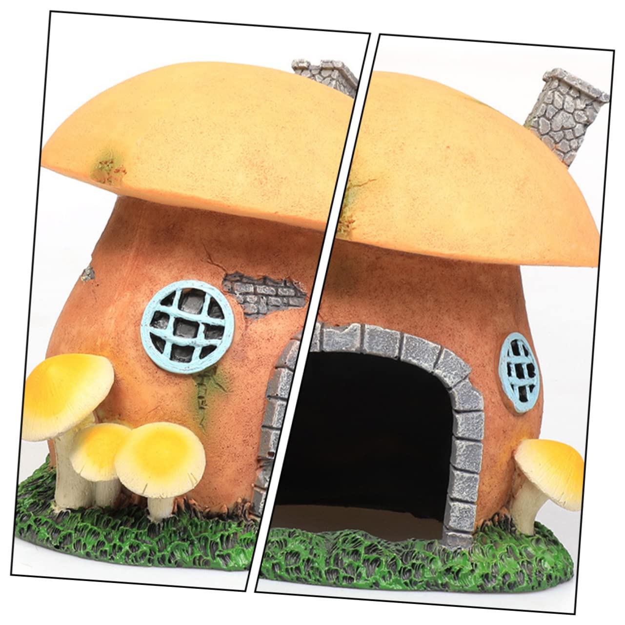 Ipetboom Cachette pour Tortues en Résine Légère et Résistante, Abri Décoratif de Château Champignon pour Aquarium et Décoration Intérieure