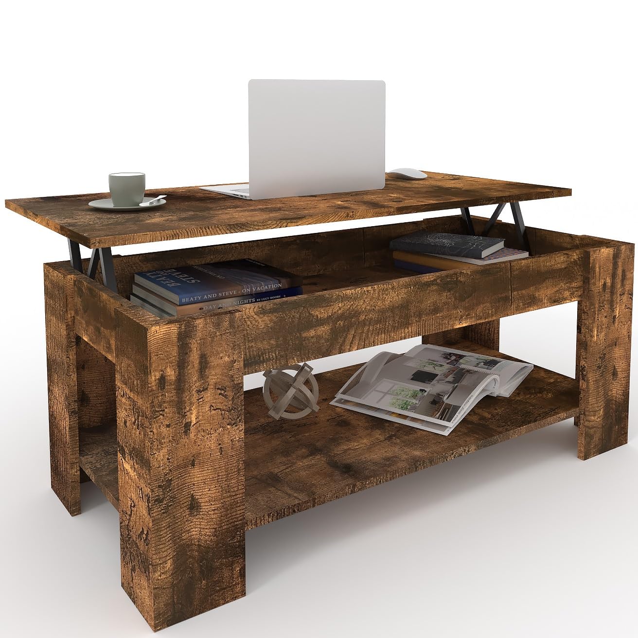 Tavolino Pieghevole HOMCOM Tavolino Da Salotto In Stile