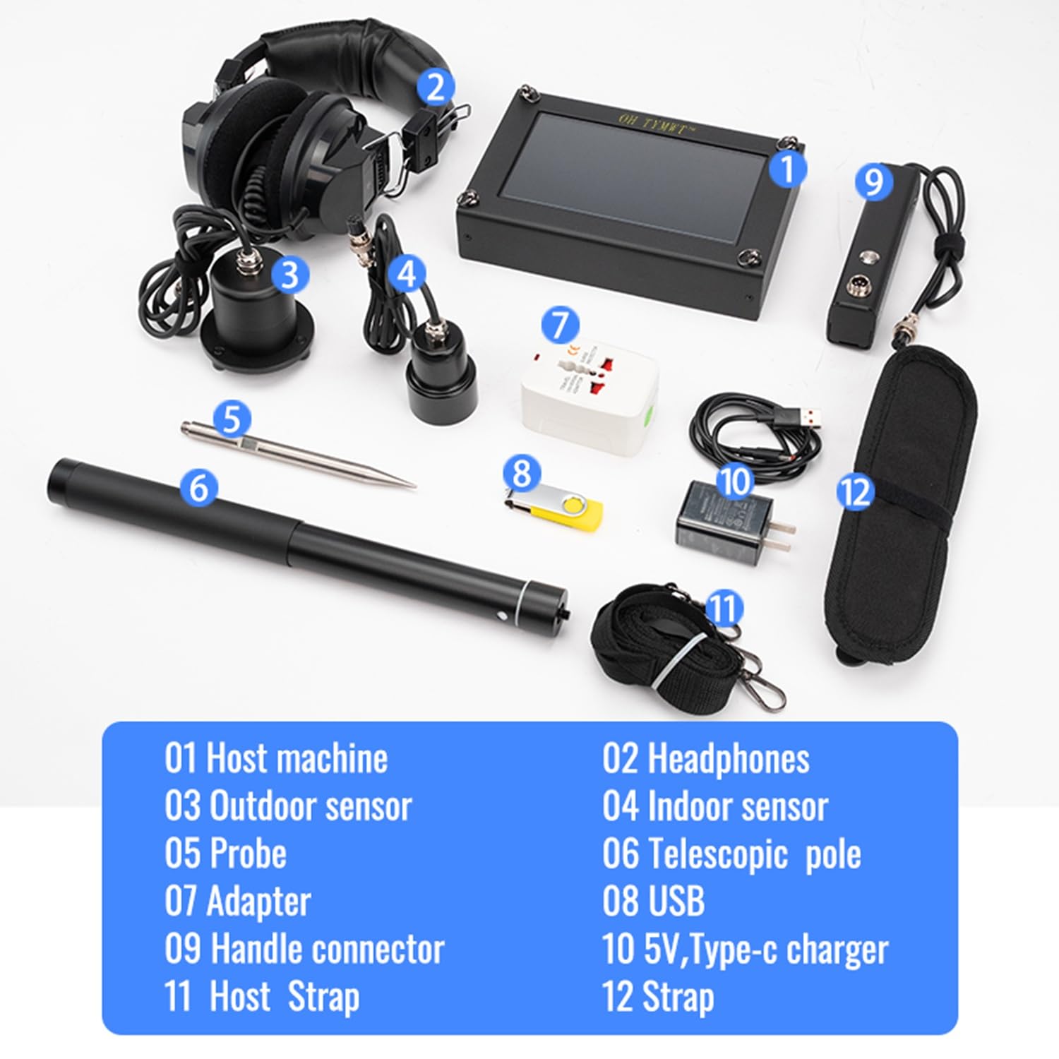 Detector Profesional de Fugas de Agua TYM-6A - Detección por IA, Doble Pantalla, Frecuencia Ajustable para Tuberías