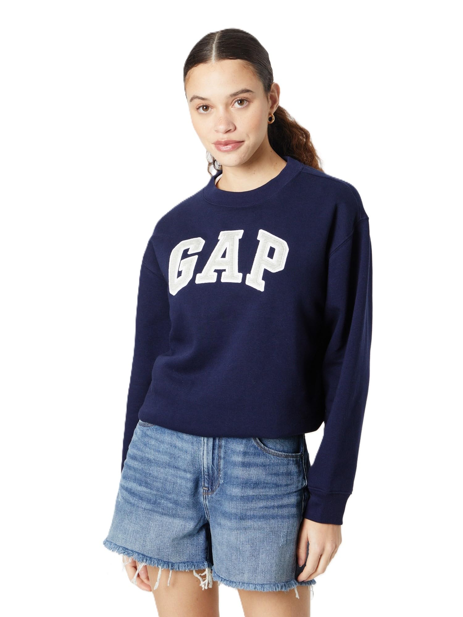 GAP Women's Heritage Sweatshirt, Navy Uniform, Medium
