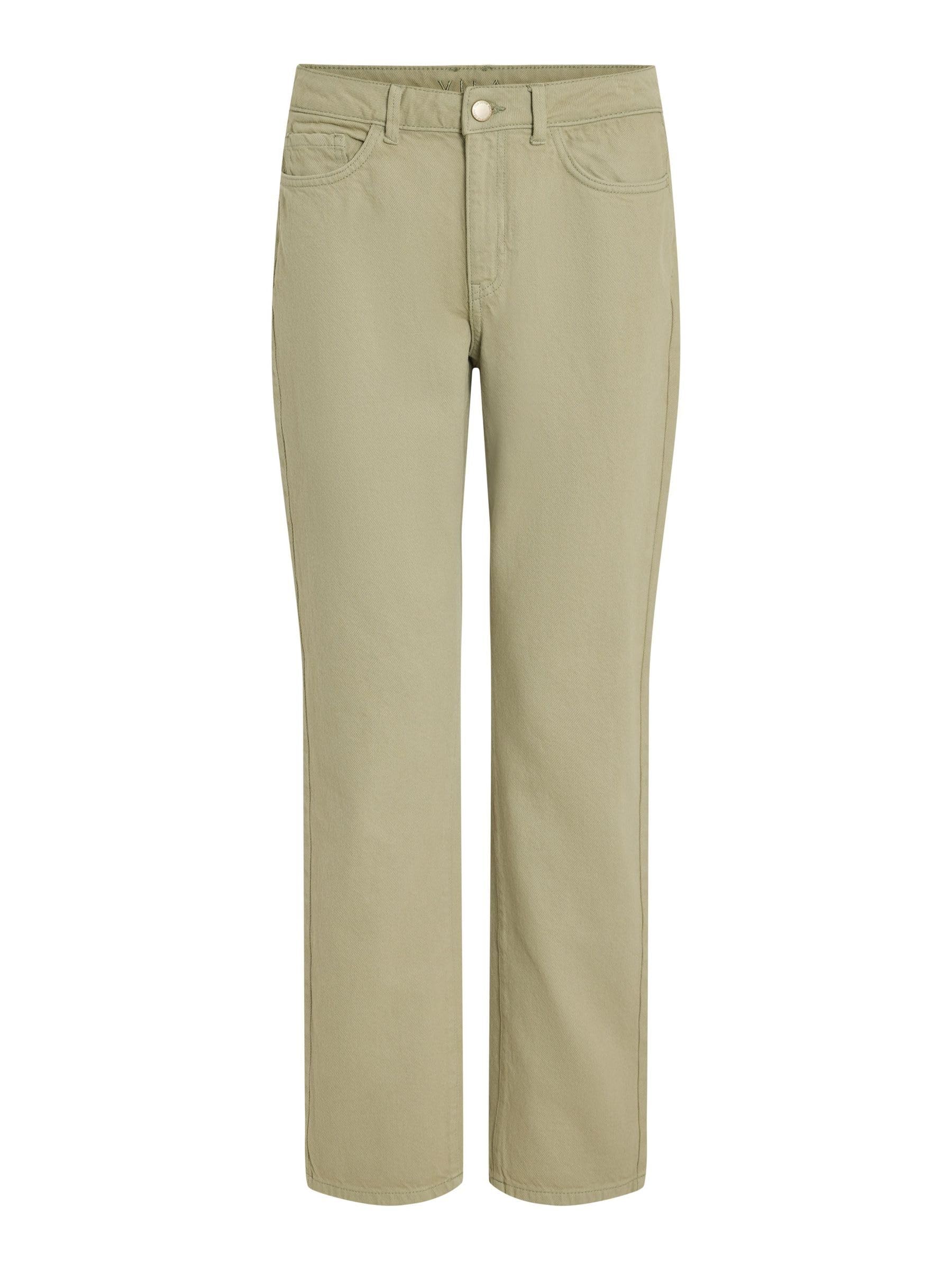 Vila Vialice Rw Straight Jeans Coloured Boa, Sage, 34W x 30L
