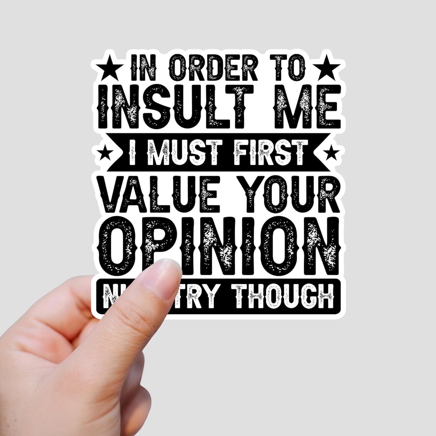 (3Pcs) in Order to Trust Me I Must First Value Your Opinion Sticker Funny Sarcastic Stickers Humor Decorative Waterproof Vinyl Decal for Laptop Water Bottle Tumbler Phone Notebook Size 2.8x3 Inches image 2