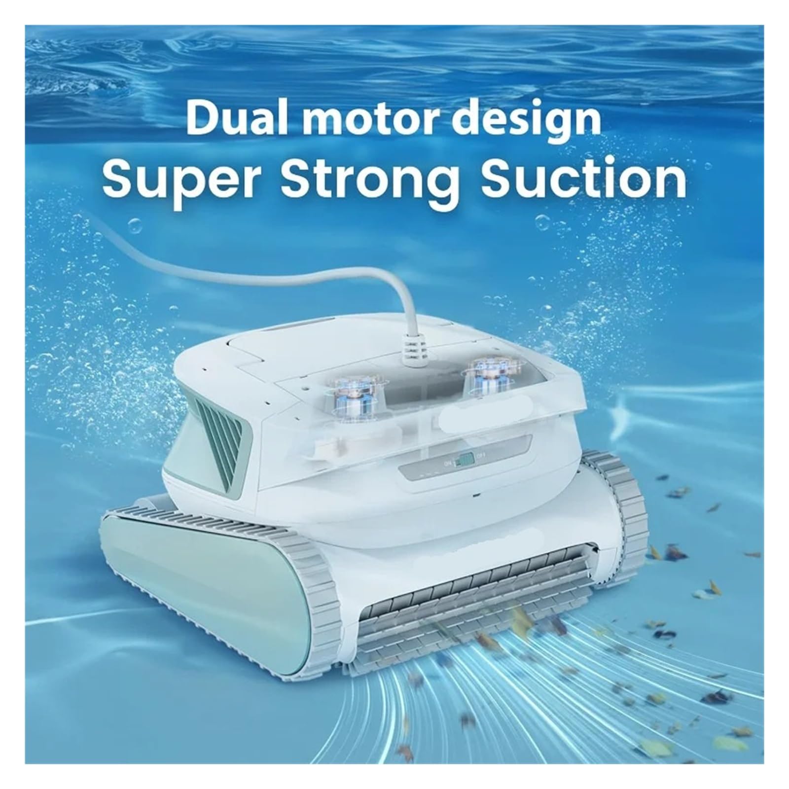 4SE Corded Automatic Robotic Pool Vacuum Cleaner, 40FT Long Cable/4 Cleaning Modes/One-Key Touch Contral, 4.1L Large