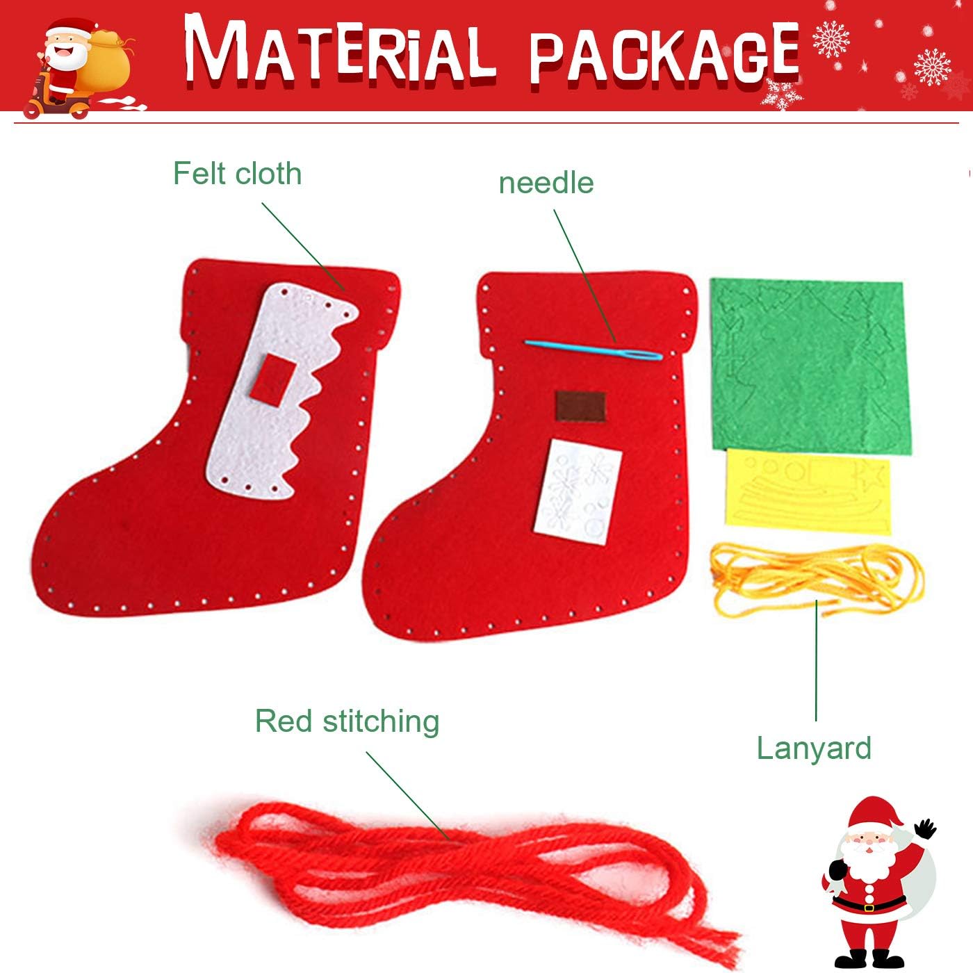 SOOHAO Christmas Felt Craft, DIY Crafts for Kids, Sewing Kits for Kids, Felt Christmas Ornaments, Preschool Hand Craft Kits : Toys & Games