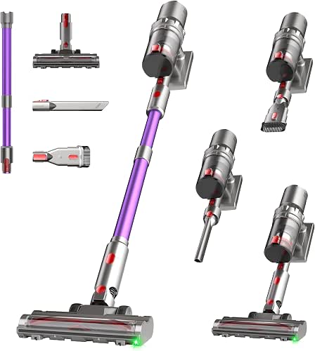 Hearten Aspirateur Balai sans Fil, 70000 Pa/70 Min, Ultra-Silencieux, avec