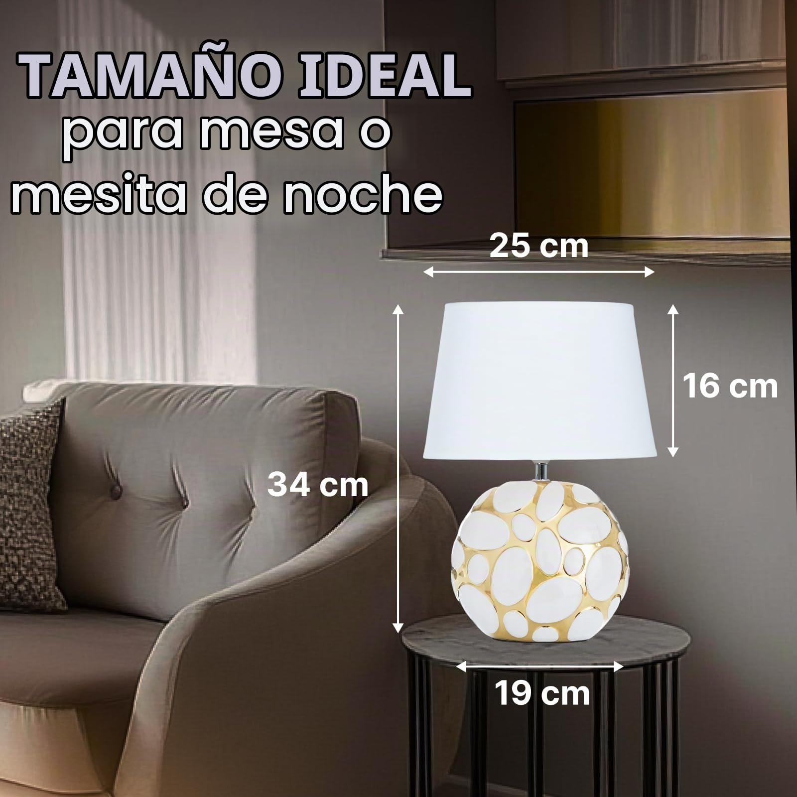 Arte Lamp Poppy Lámpara de mesa LED moderna con pantalla y cable – Iluminación de escritorio elegante para salón y dormitorio, regulable y de bajo consumo
