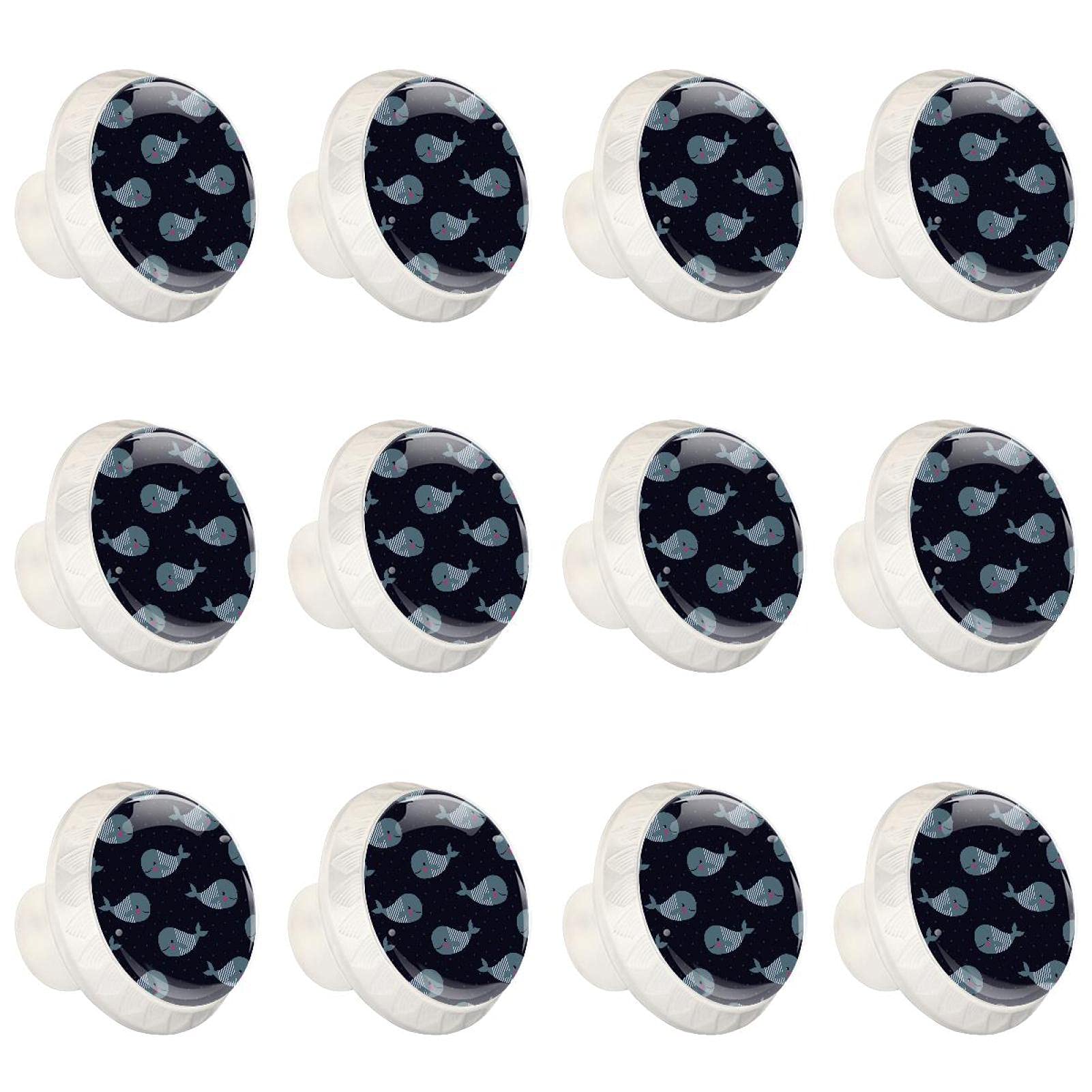 Boutons d'armoires de cuisine à motif baleine bleu pour remplacer des poignées de placard