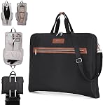 BESMART Garment Bags for Travel, 51" Large Suit Bag for Business Trips | Waterproof,Hangs 3 Suits,Foldable,Wrinkle Free Spacious Luggage Suit Cover,Adjustable Strap,Carry On Flight Approved,Black