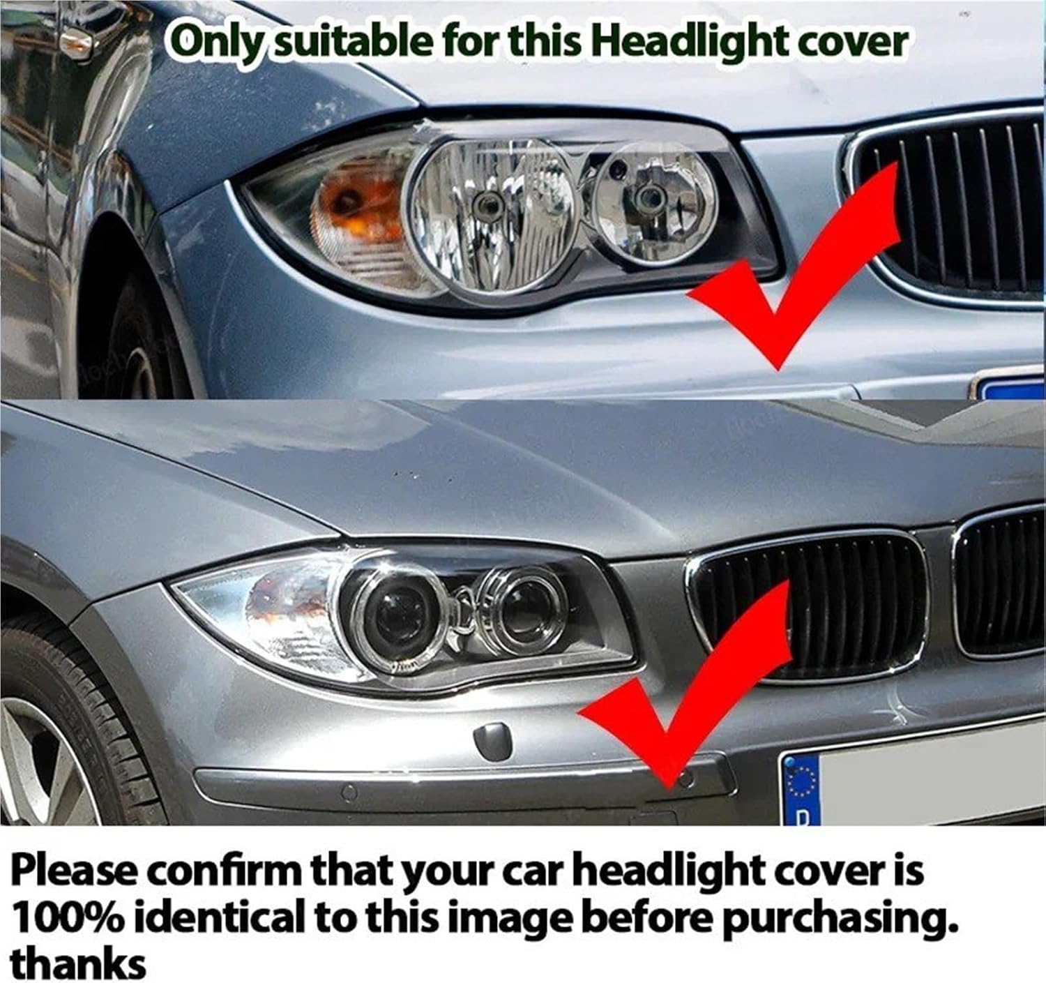 Car Front Headlight Shell For BMW 1 Series E81 E82 E87 E88 2005-2011 Car Transparent Housing Front Headlights Lens Shell Cover Lampshade Car Headlight Cover