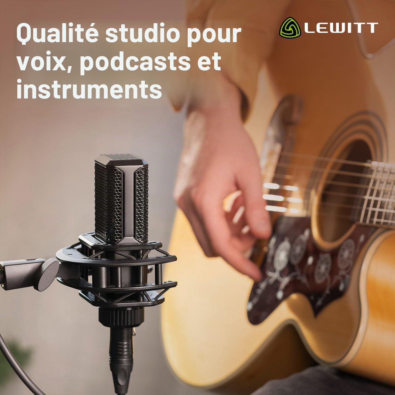 LCT 440 Pure Microphone à condensateur XLR pour Voix, Chant, Enregistrement d'instruments et Streaming - Capsule à condensateur véritable de 1" - avec araignée et Filtre Anti-Pop (Noir)