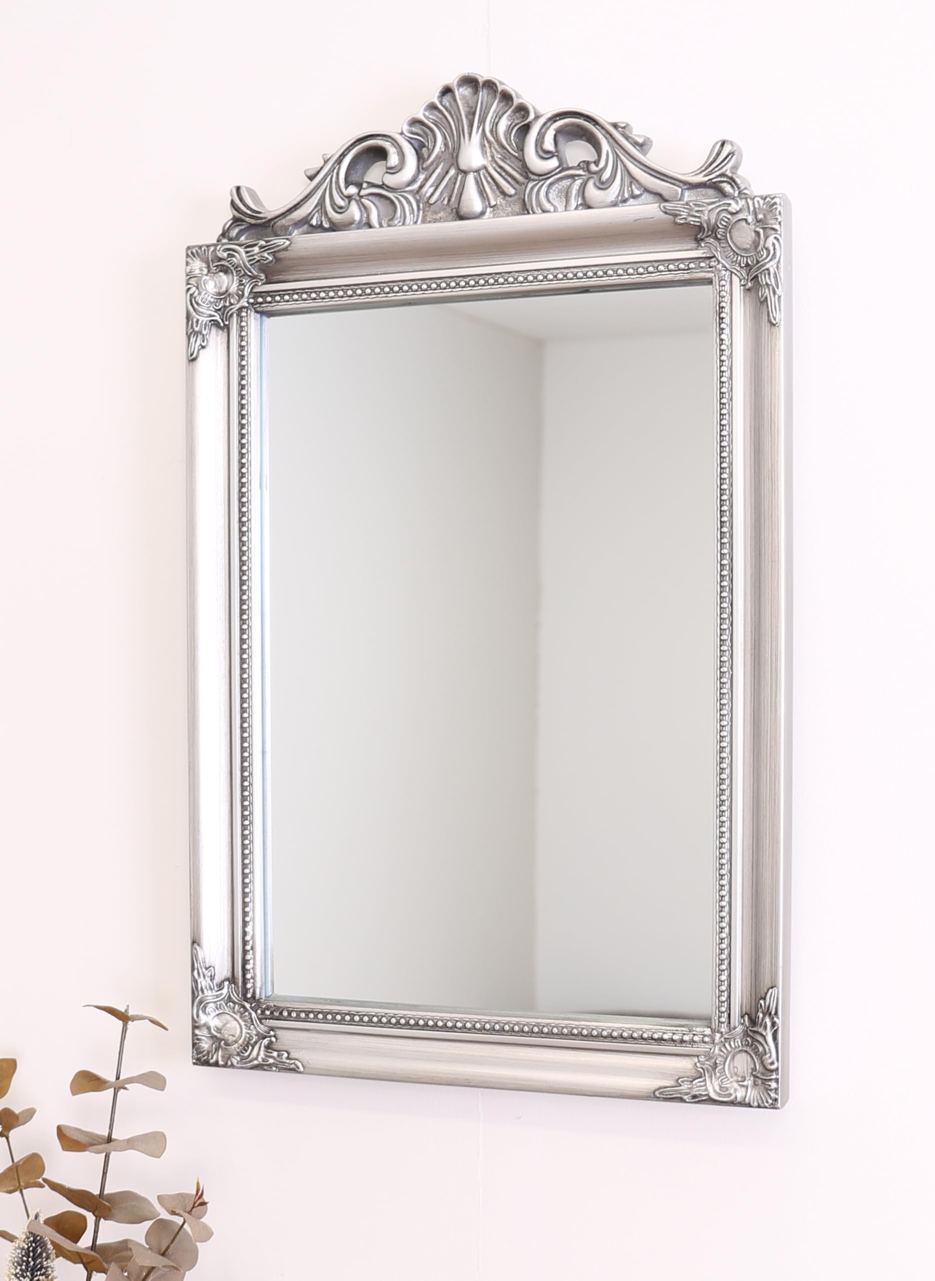 Select MirrorsChloe Classic French Crest Wall Mirror - Antique Silver