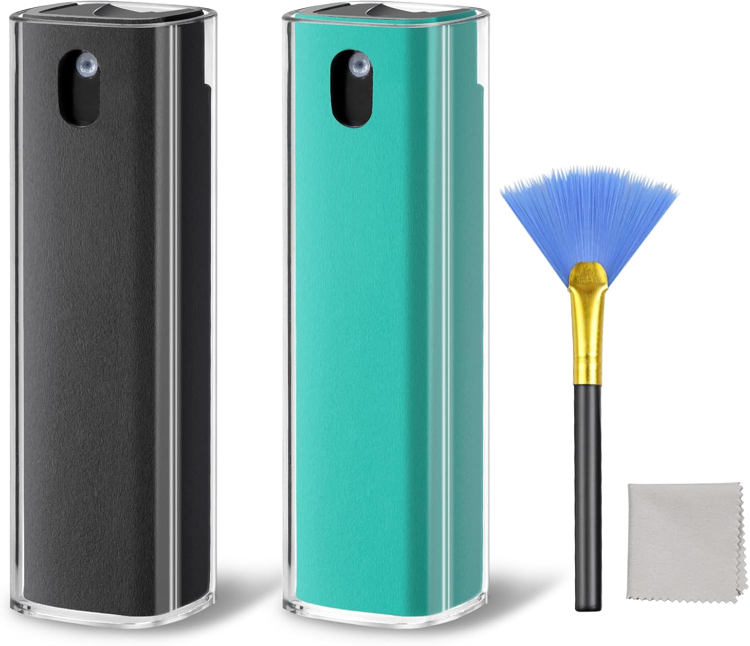 Touchscreen Mist Cleaner Spray, JiaTeums Electronics Screen Cleaner Spray Tool for Computer Phone Laptop Device Lens TV PC Car Screen with Brush & Microfiber Cloth, 2 Pack Grey Green