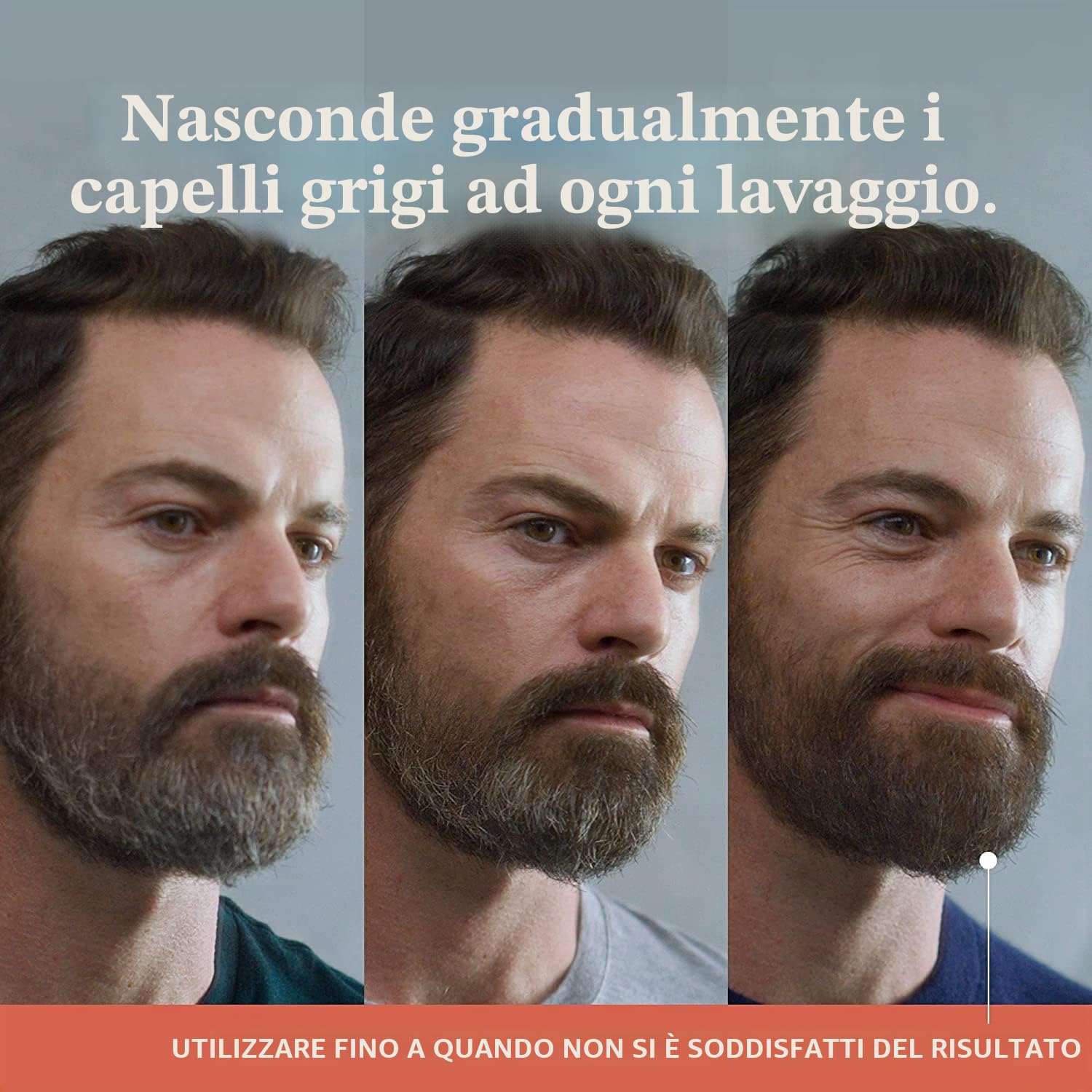 Just for Men Control GX - Shampoo riducente per barba grigia per risultati discreti e naturali, tutte le tonalità 118 ml x 3 unità - Pack Promoo