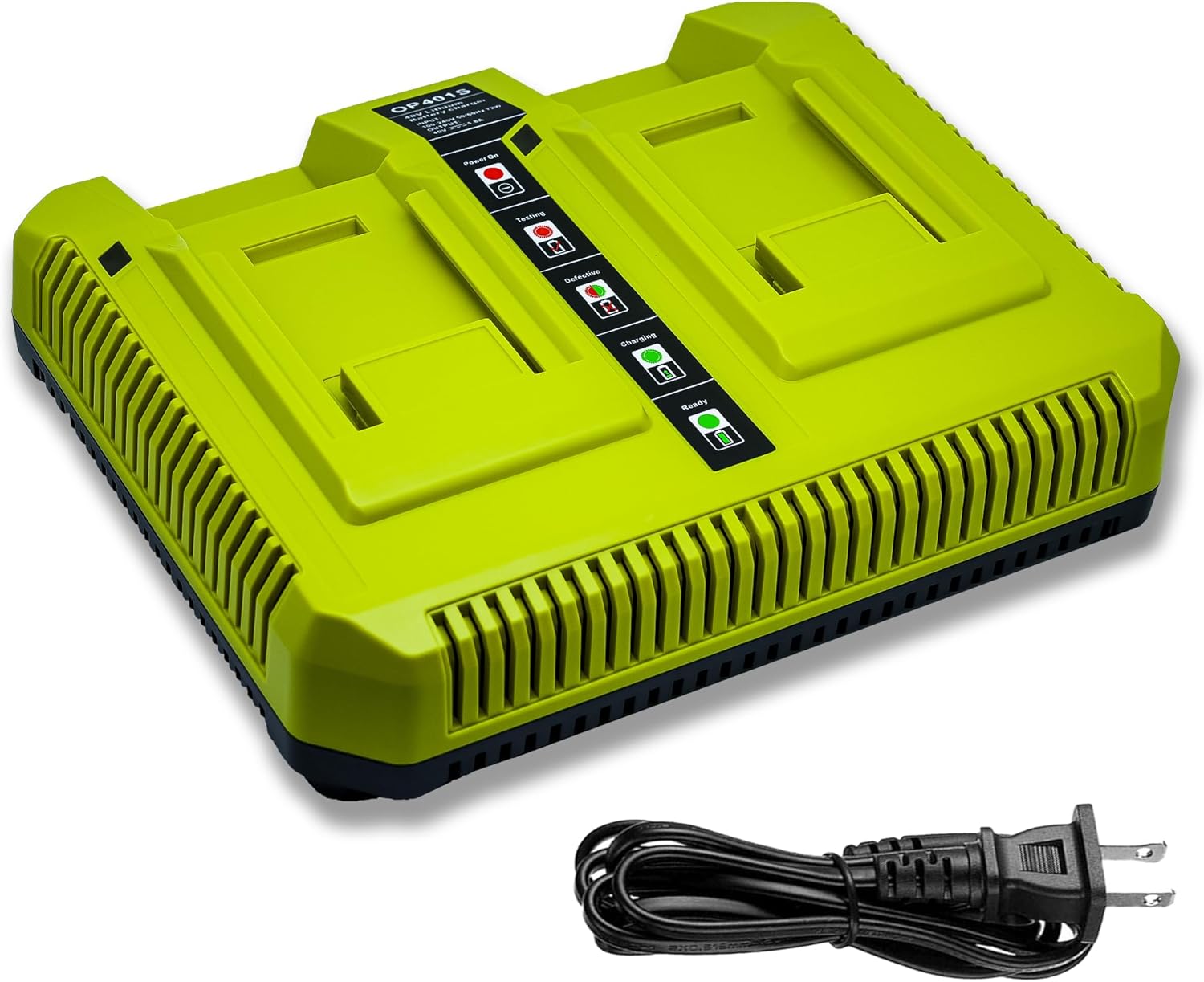 40V Charger Replacement for Ryobi 40V Battery Charger OP401 S,Dual Ports Fast Charger Compatible with Ryobi 40V Battery Lithium OP4015 OP4026 OP4030 OP4040 OP4050 OP4060 OP40301 OP4050A