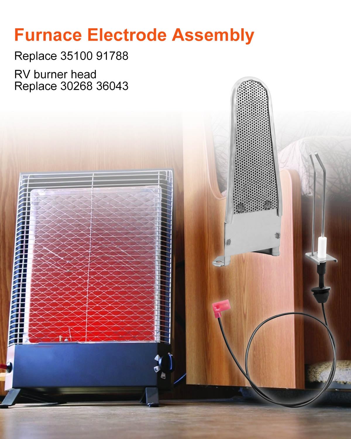 ULZOZN Electrodo de encendido de horno RV y cabezal de quemador compatible con Hydro Flame System AFS AFL DFS DFS DFL 79 85 Reemplaza 91788 35100 36043 30268