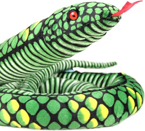 Miniatura 7 de a-cool 113" gigante de peluche de peluche de Boa Snake, color verde