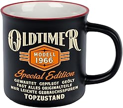 Coffee Mug with Relief Print as a Gift for 60th Birthday - Best Vintage 1966 - Vintage Car in Best Condition - Vintage Retro Style in Gift Box