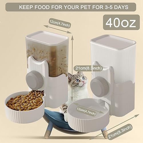 Miniatura 9 de Lemtrflo Comedero para conejos, dispensador automático de comida para gatos, alimentador para gatos, accesorios para jaula de hurones, dispensador