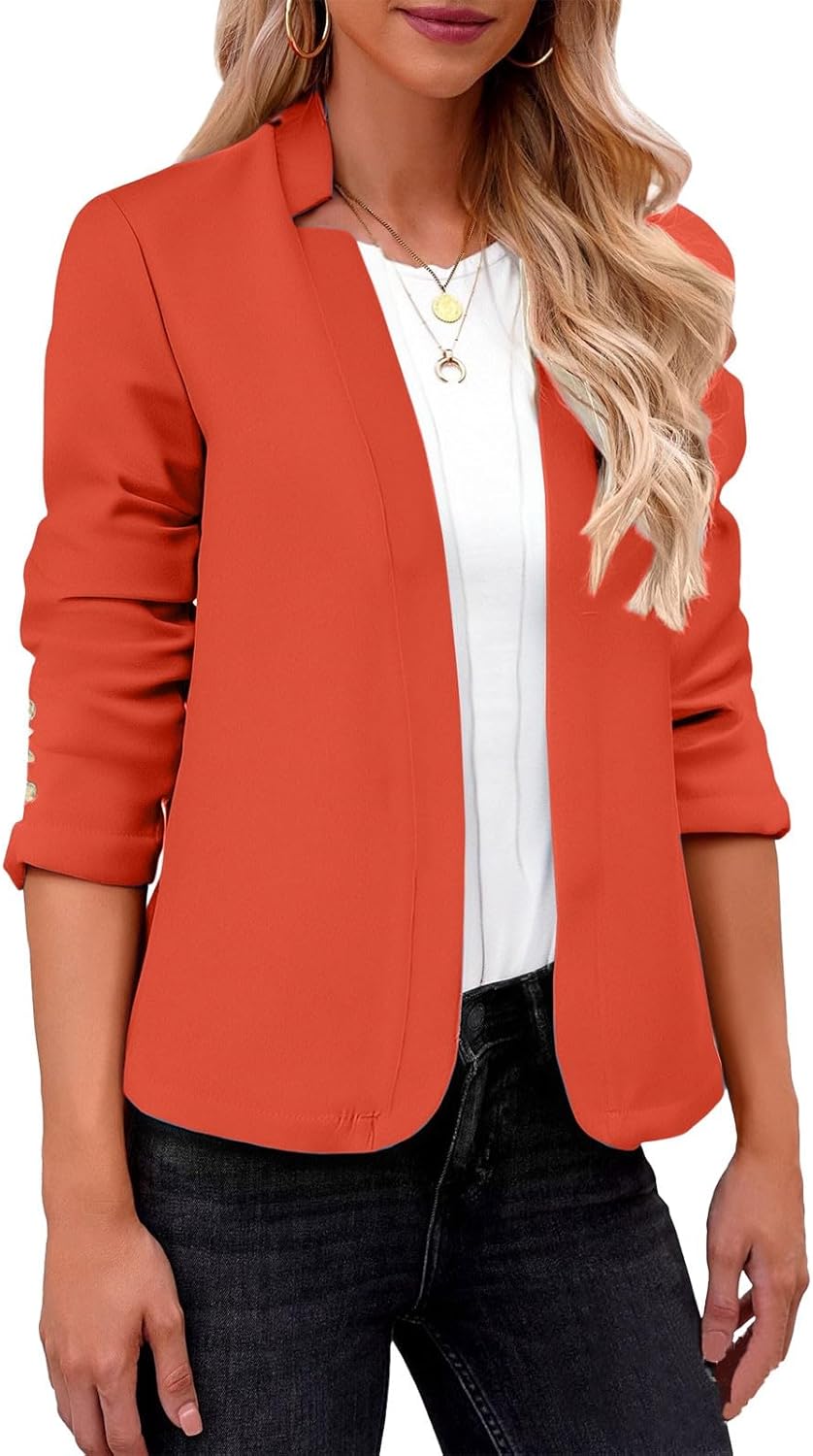Business Blazers for Women Casual Fall Open Front Long Sleeve Work Office Suit Dressy Lightweight Y2K Jackets Outfits - Image 2