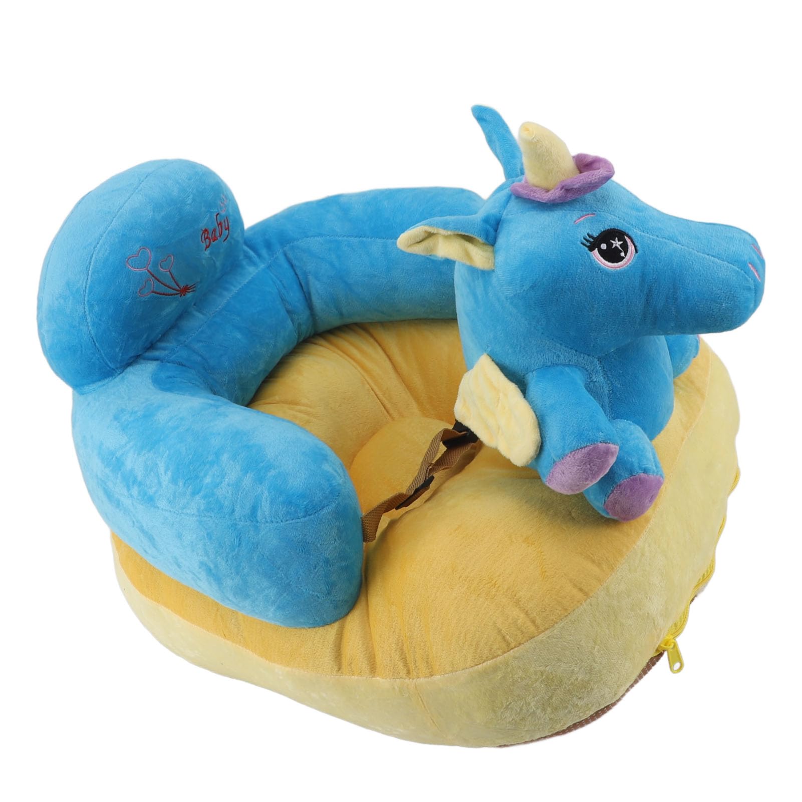 Haofy Asiento de Apoyo para Bebés, Silla Infantil de ángulo Ajustable con Funda de Felpa, Base Ancha y Respaldo de Apoyo, Asiento de Aprendizaje Portátil para Bebés y Niños Pequeños (Patrón de