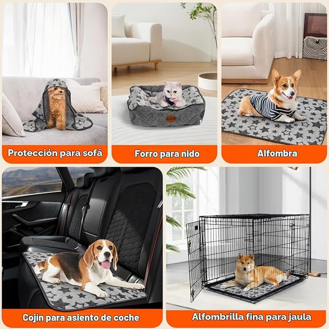 Foto 7 de 7 de Nobleza Flannel Dog Blankets, 3 x Manta para Perros Gatos, M, 80 x 100 cm