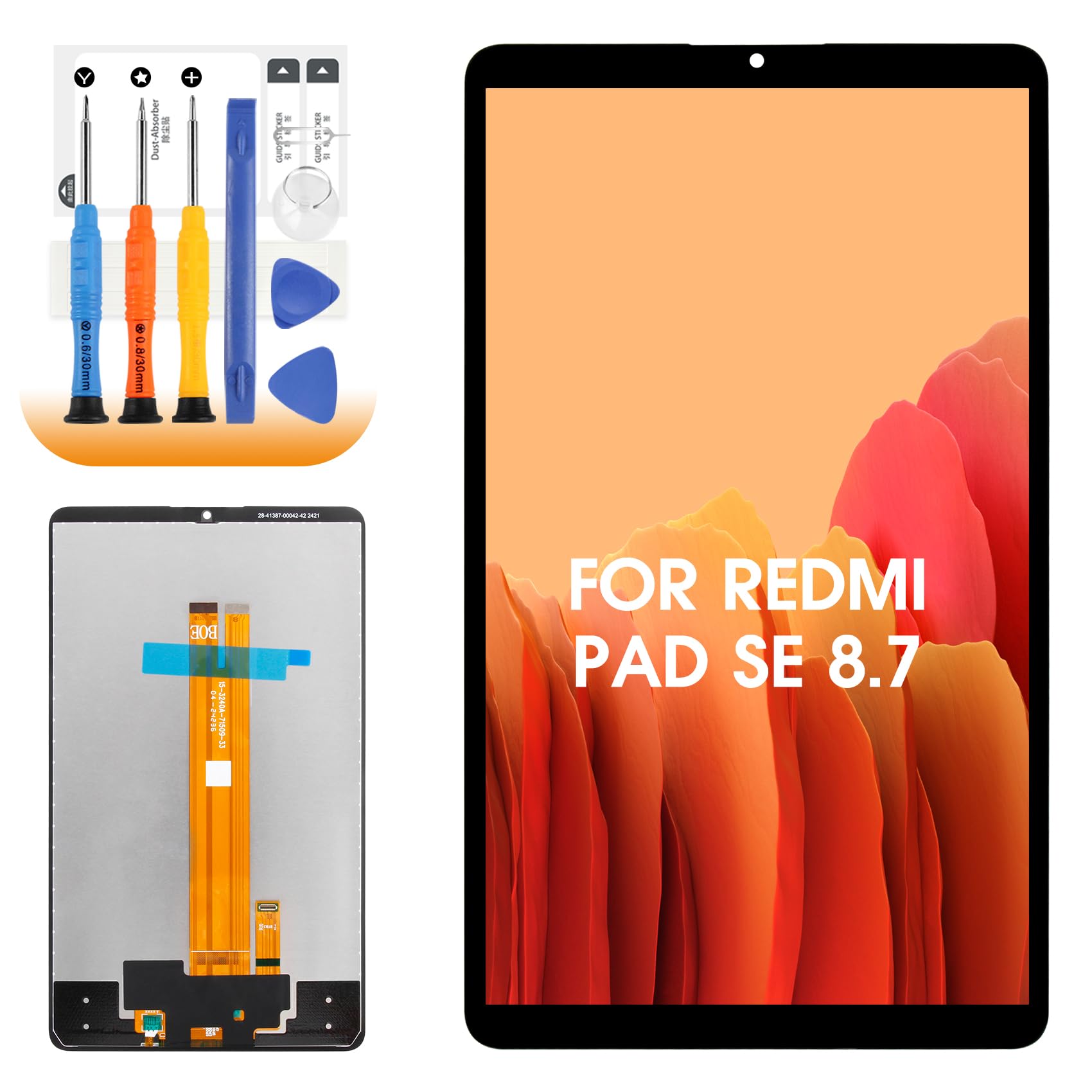 AGCUT LCD-Display für Redmi Pad SE 8,7 Zoll LCD Display für Xiaomi Redmi Pad SE 8,7 Zoll (22,6 cm), Ersatzdisplay, Digitalizer Touch Screen, Montage mit Reparatur, Schwarz