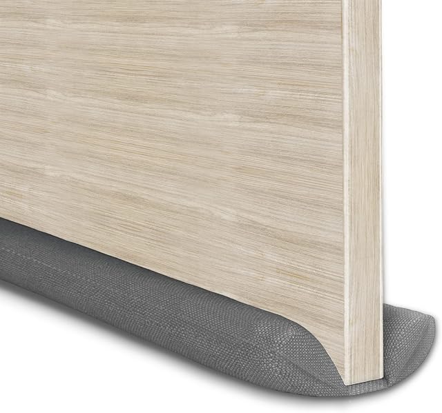 MOXVIO Home Double Under Door Draught Excluder, Water Proof Snow Proof 600D Oxford Fabric Door Draft Excluder, 70 to 90 cm Adjustable Door Draft Stopper, Premium Window Draught Excluder (Grey)