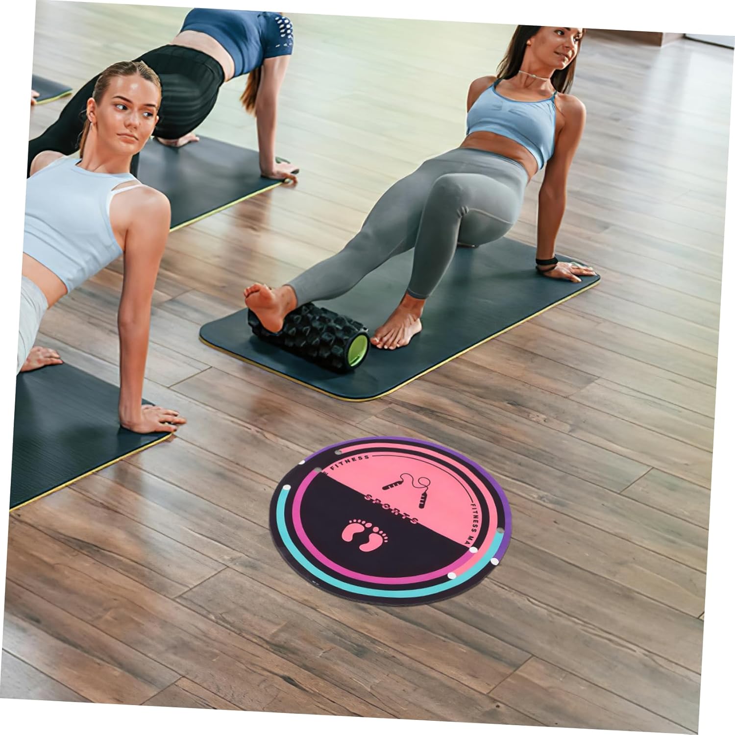 VICASKY Indoors Non- Jump Rope Mat Round Fitness Workout Pad for Home Exercise Soundproof Design for Skipping and Yoga