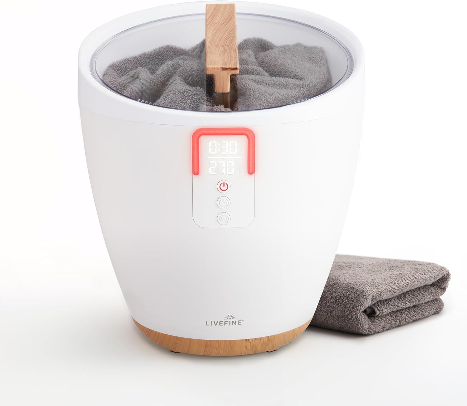 Live Fine Towel Warmer | Bucket Style Luxury Heater with LED Display, Adjustable Timer, Delay Feature, Auto Shut-Off | Fits 40” x 70” Oversized Towel