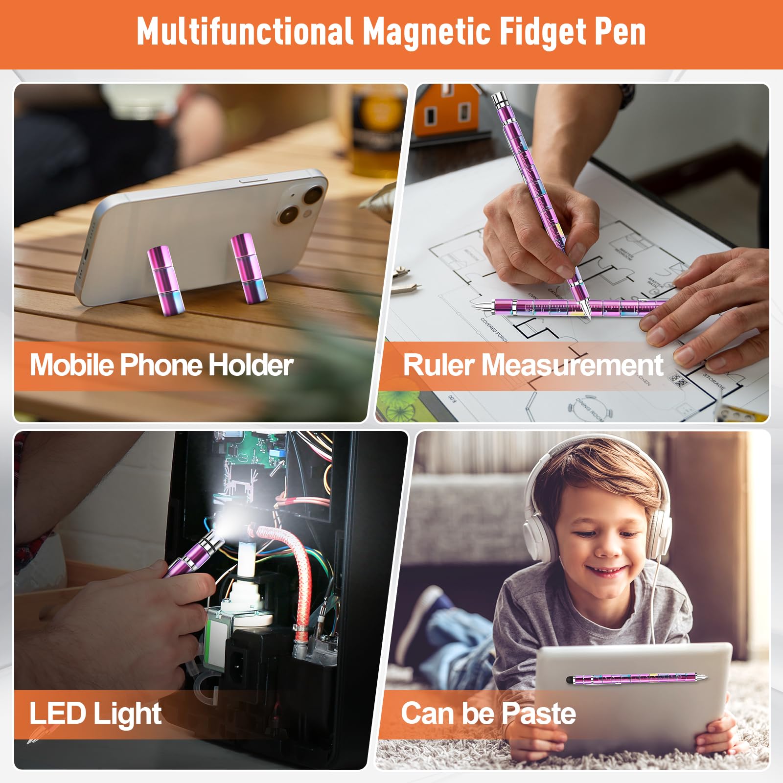 Magnetica Fidget Pen, idee Regalo Femmina Uomo Compleanno Penna Magnetica, Regali per Lui/Lei, Regali Teenager