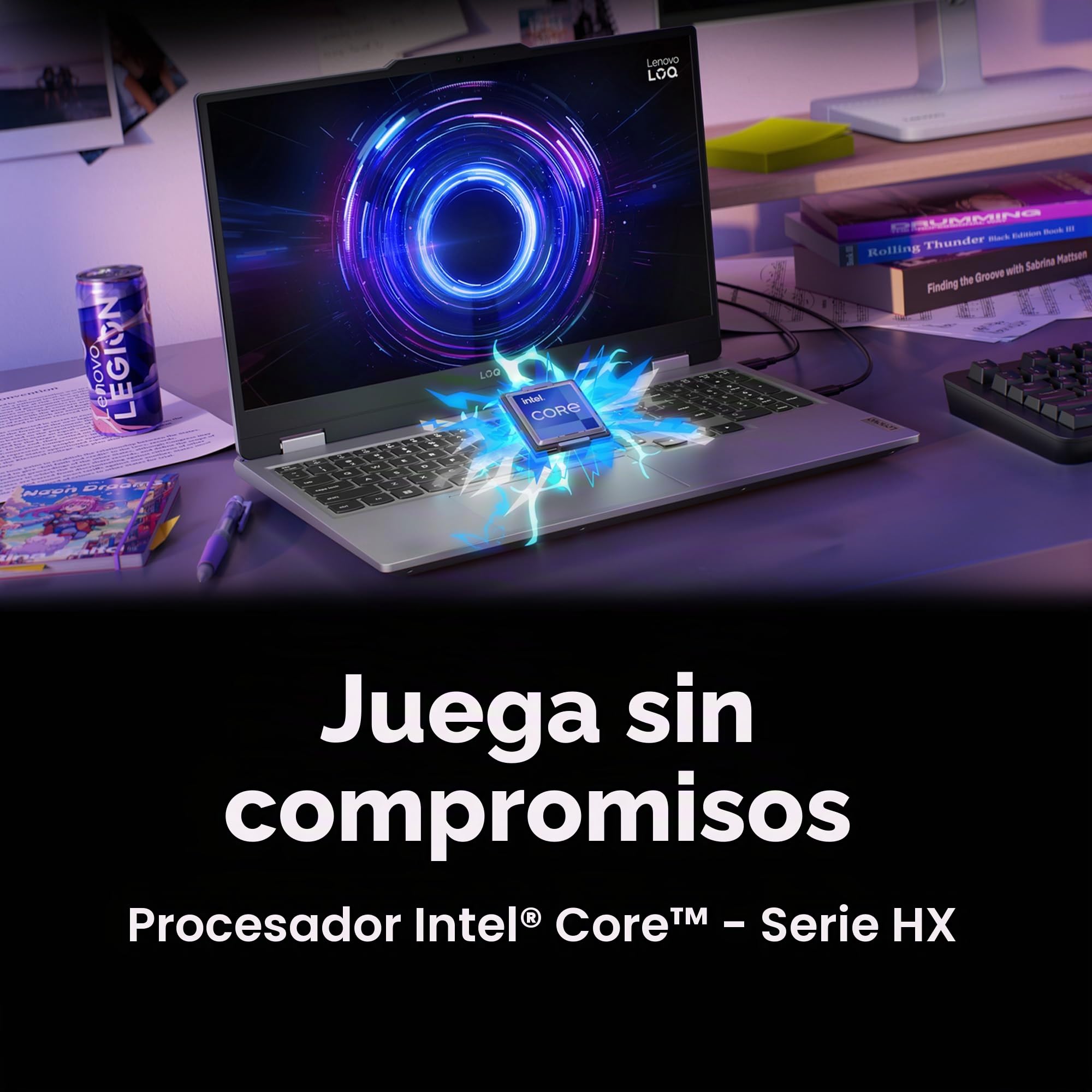 Lenovo Legion LOQ Laptop para juegos con IA Intel Core i7-13650HX, pantalla FHD IPS de 15.6 pulgadas de 144 Hz, GeForce RTX 5050, memoria de 16 GB, almacenamiento de 1 TB, G-Sync, gris luna