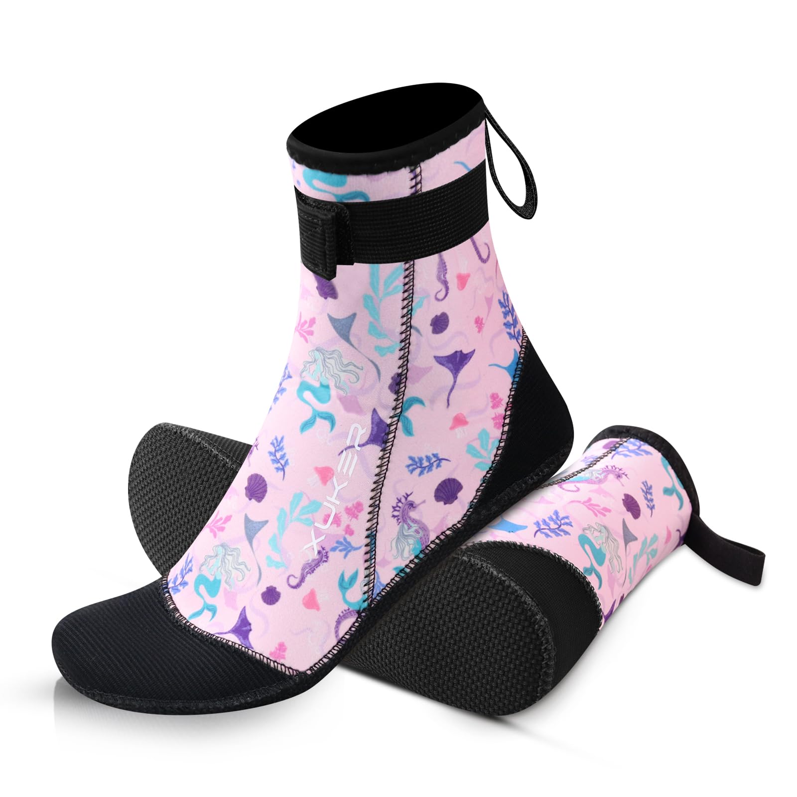 XUKER Neoprene Water Socks for Kids Toddlers 3mm Sand Proof Beach Volleyball Socks Diving Boots for Outdoor Water Sports