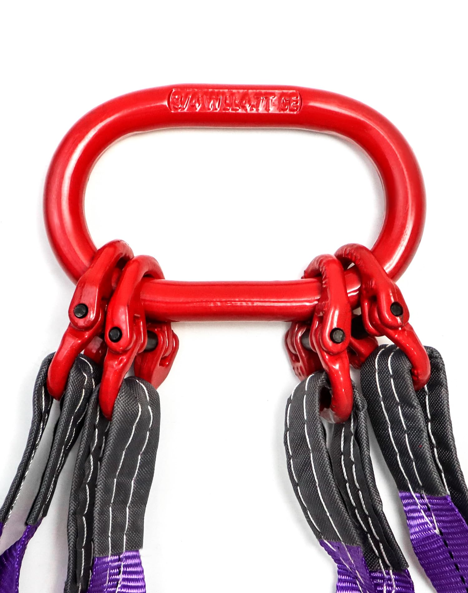 QWORK Eslinga de cadena de 10 pies, cadena de 6600 libras, polipasto de cadena 3T, con gancho de agarre de 4 patas y ajustador, gancho de cadena de elevación de motor de aleación G80, aparejo completo